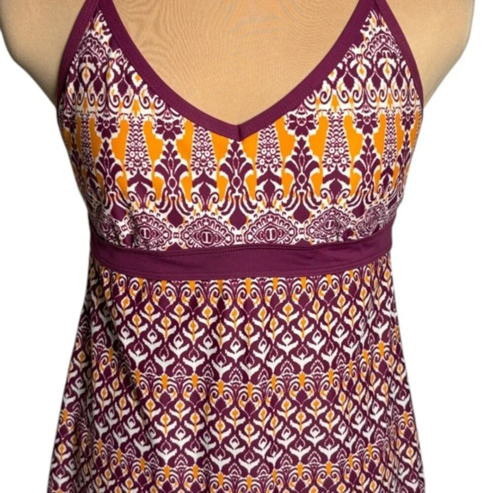 Athleta Swim Dress Shorebreak Grenadine Bombay Print Sml Racerback Built-In Bra - Picture 3 of 14